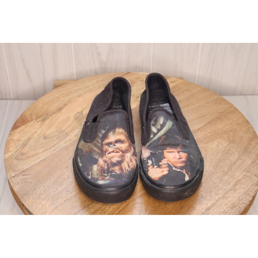 Star Wars Sperry Han Solo Chewbacca Kids Slip On Shoes Black Size 7W Rare